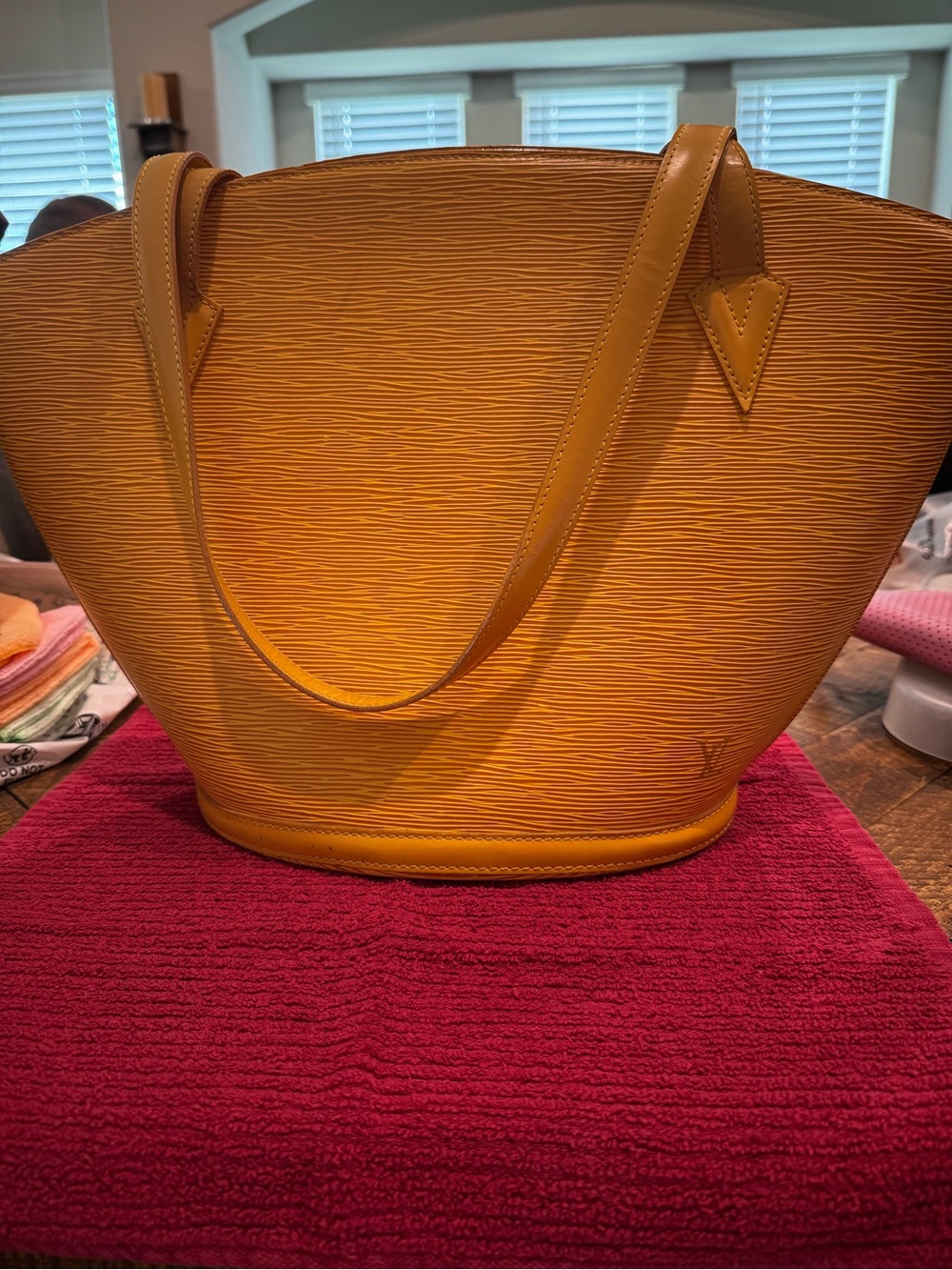 Louis Vuitton Yellow EPI Leather Tote Bag with COA